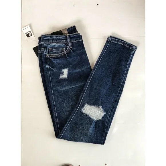 Flying Monkey Women's Blue Morrison High Rise Skinny Jeans - Picture 8 of 14